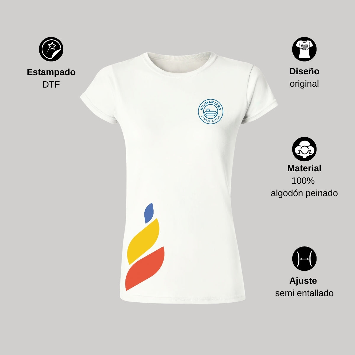 Playera Mujer Algodón Torneo de la Amistad D1E Kilimanjaro