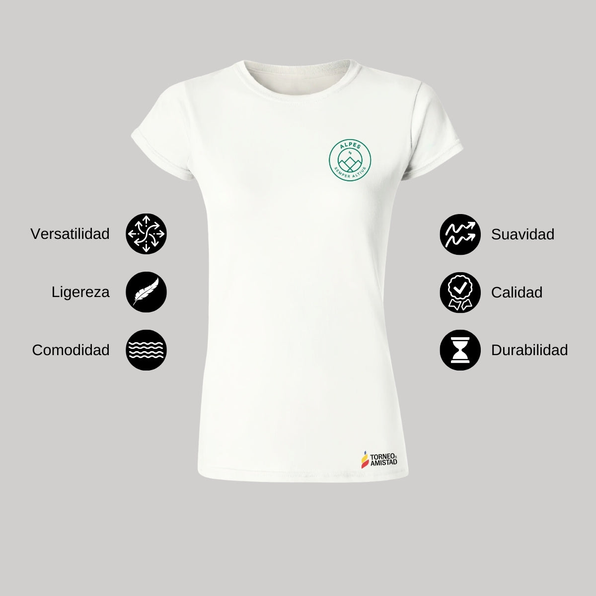 Playera Mujer Algodón Torneo de la Amistad D2E Alpes