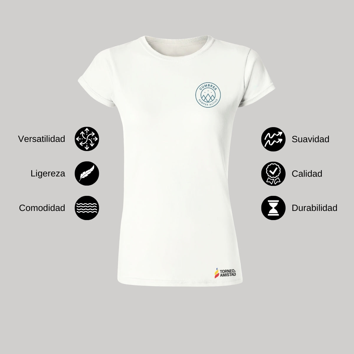 Playera Mujer Algodón Torneo de la Amistad D2E Cumbres
