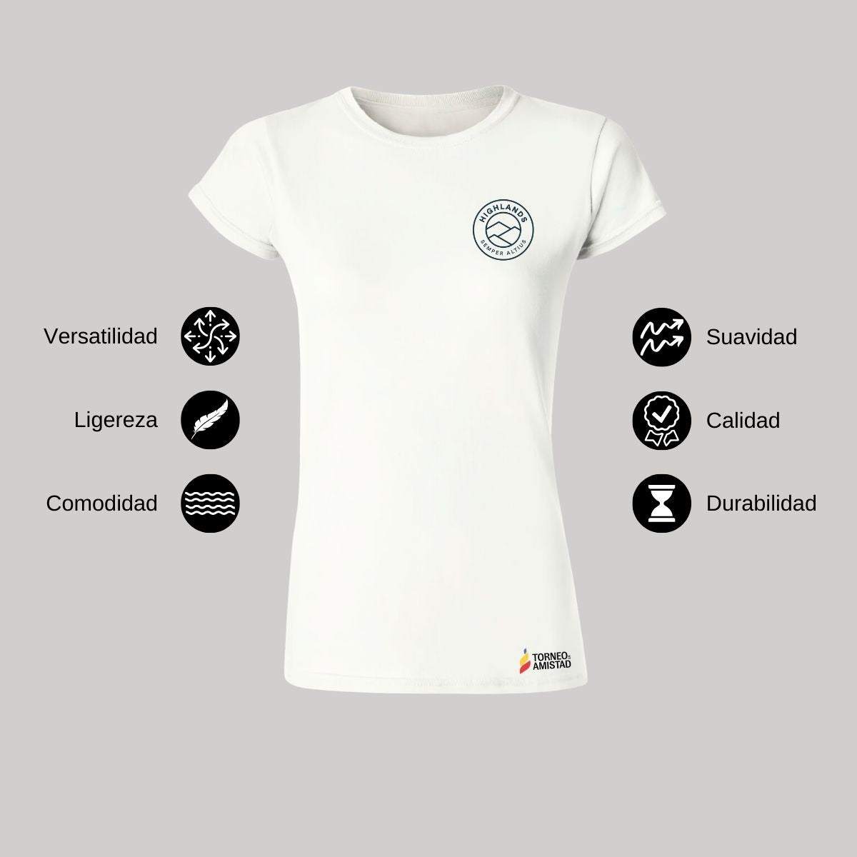 Playera Mujer Algodón Torneo de la Amistad D2E Highlands