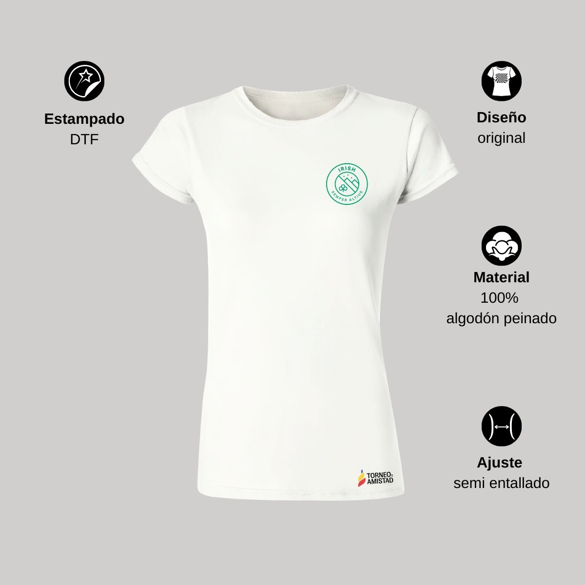 Playera Mujer Algodón Torneo de la Amistad D2E Irish