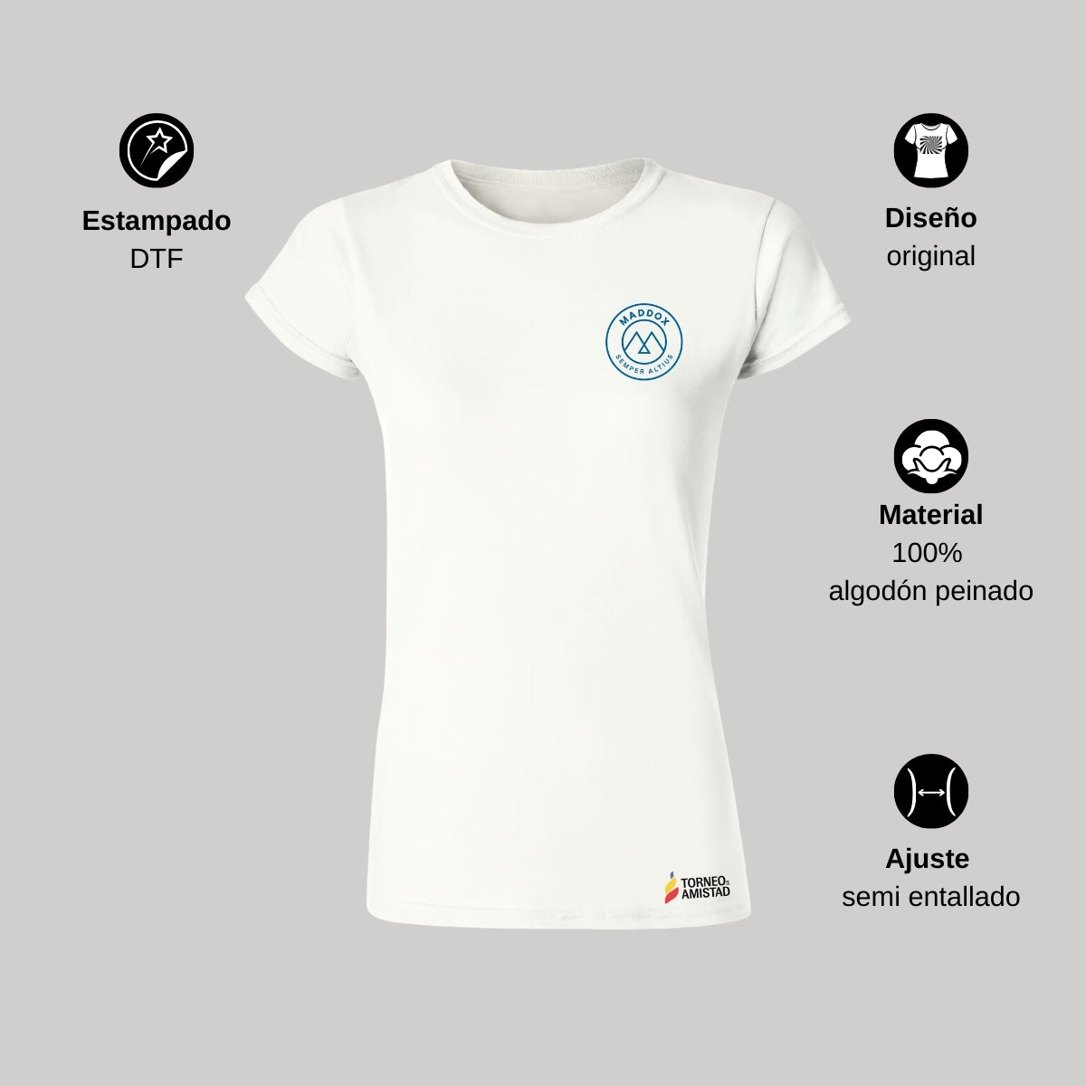 Playera Mujer Algodón Torneo de la Amistad D2E Maddox