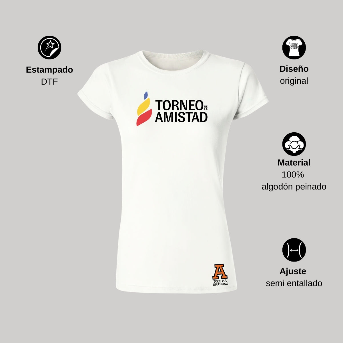 Playera Mujer Algodón Torneo de la Amistad D3T Prepa Anahuac