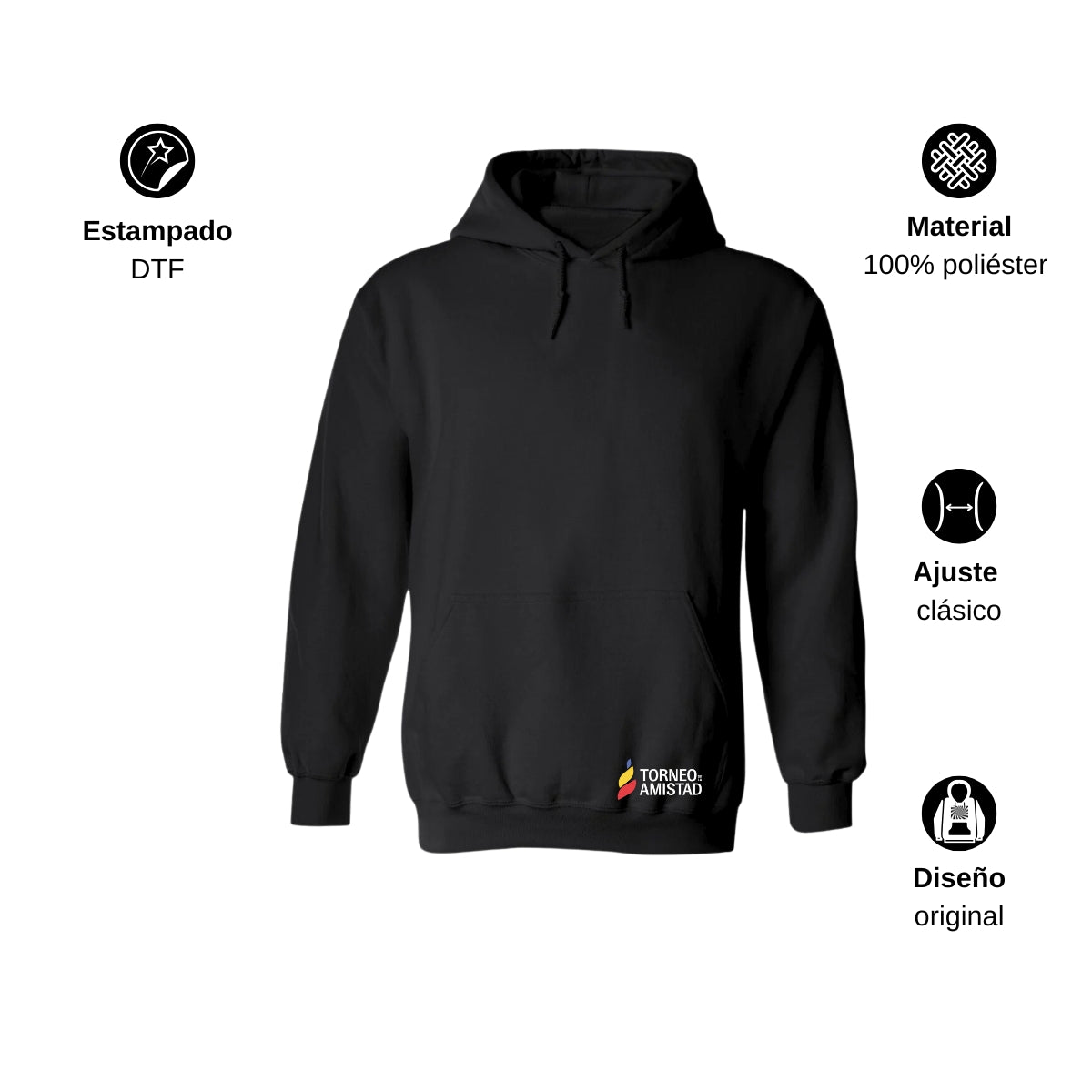 Sudadera Hoodie Unisex Poliéster Torneo de la Amistad D2
