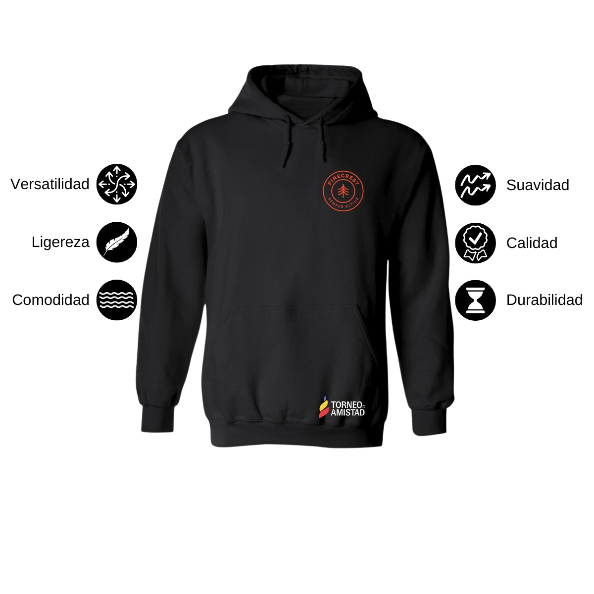Sudadera Hoodie Unisex Poliéster Torneo de la Amistad D2E Pinecrest