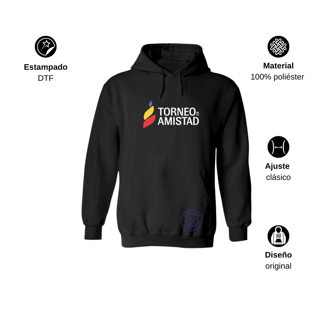 Sudadera Hoodie Unisex Poliéster Torneo de la Amistad D3T Himalaya