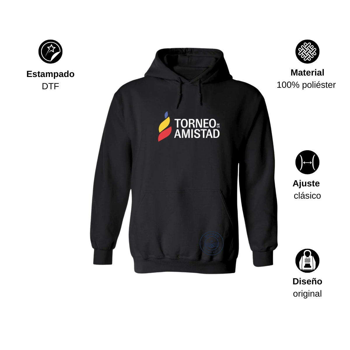 Sudadera Hoodie Unisex Poliéster Torneo de la Amistad D3T Oxford