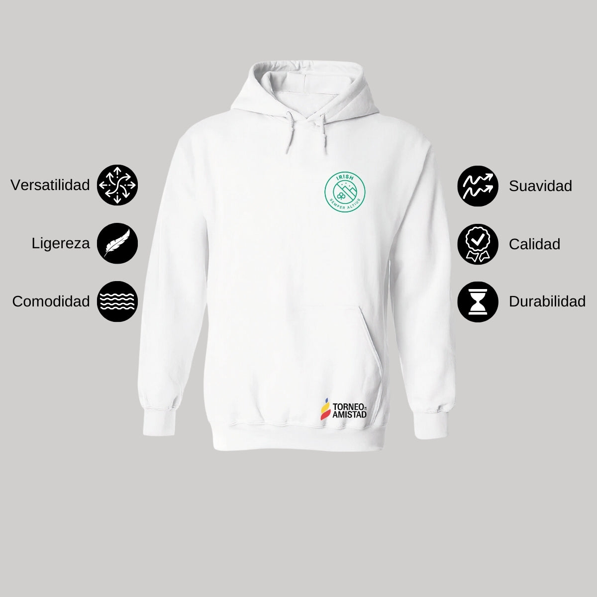 Sudadera Hoodie Unisex Poliéster Torneo de la Amistad D2E Irish