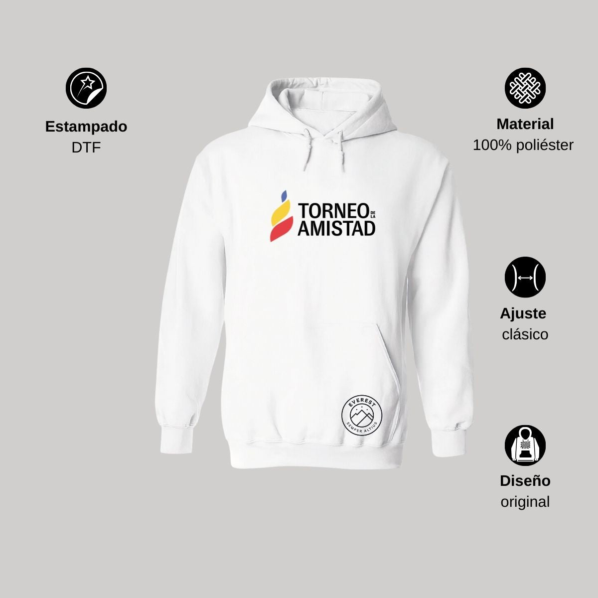 Sudadera Hoodie Unisex Poliéster Torneo de la Amistad D3T Everest