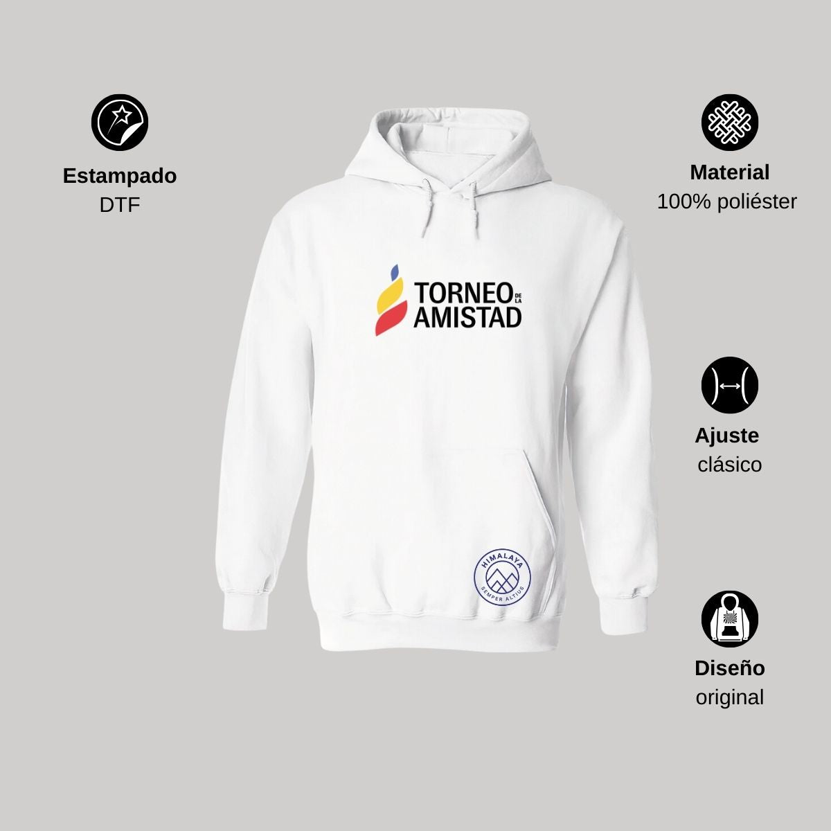 Sudadera Hoodie Unisex Poliéster Torneo de la Amistad D3T Himalaya