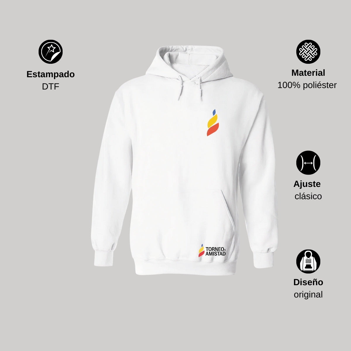 Sudadera Hoodie Unisex Poliéster Torneo de la Amistad D5