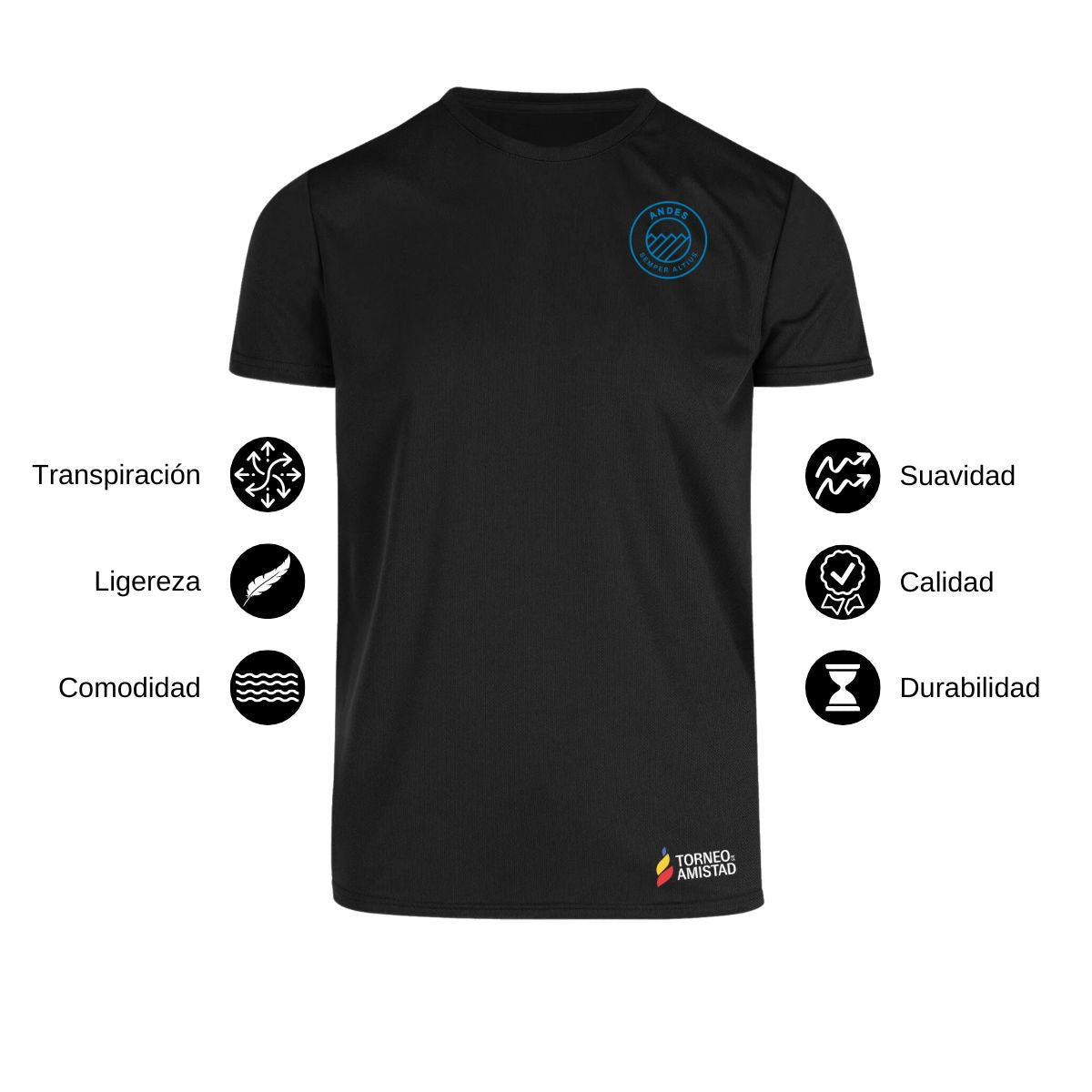 Playera Dry Fit Unisex Poliéster Torneo de la Amistad D2E Andes