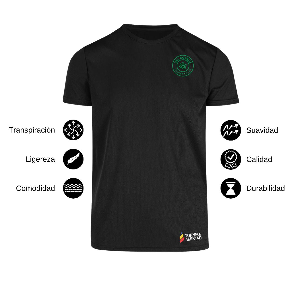 Playera Dry Fit Unisex Poliéster Torneo de la Amistad D2E Del Bosque