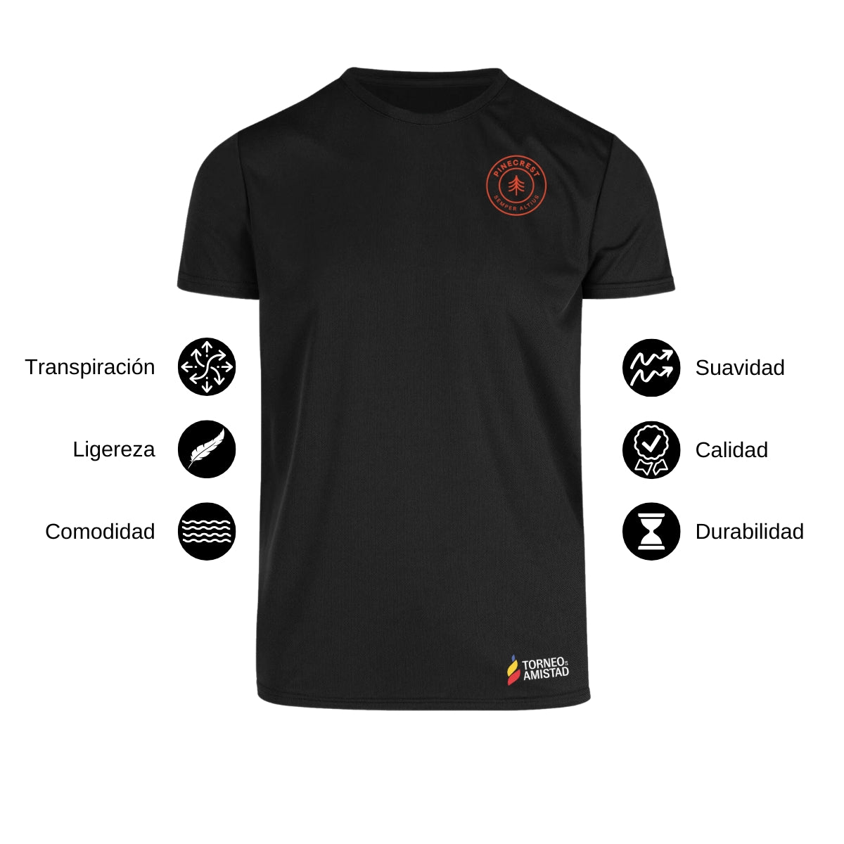 Playera Dry Fit Unisex Poliéster Torneo de la Amistad D2E Pinecrest
