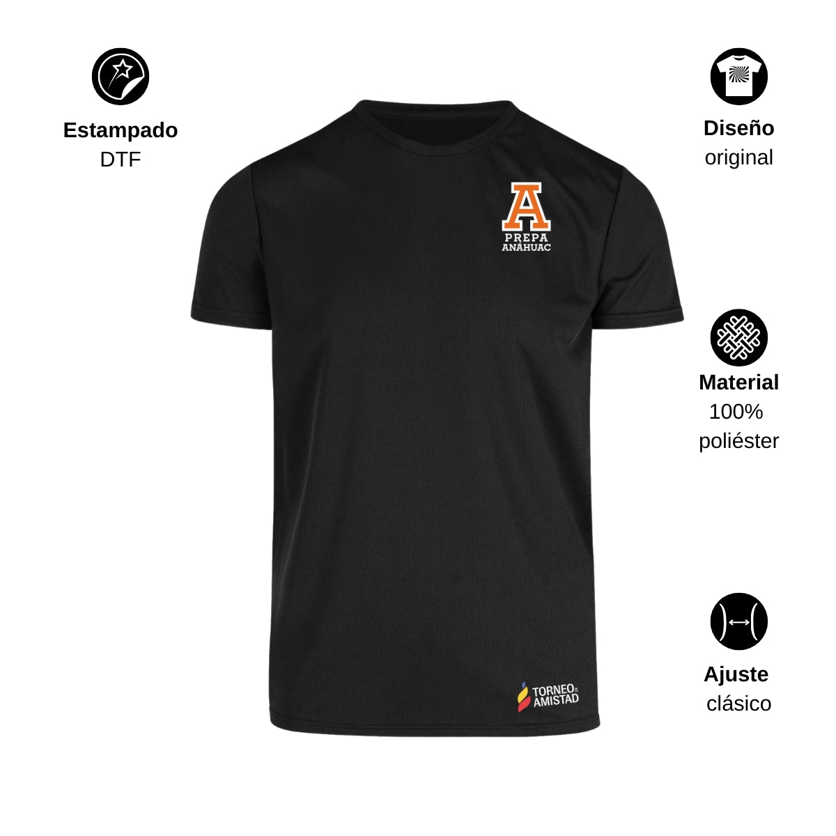 Playera Dry Fit Unisex Poliéster Torneo de la Amistad D2E Prepa Anahuac