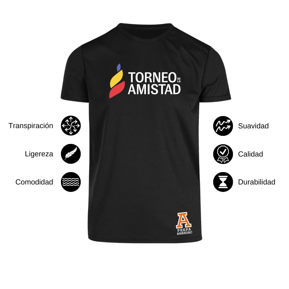 Playera Dry Fit Unisex Poliéster Torneo de la Amistad D3T Prepa Anahuac