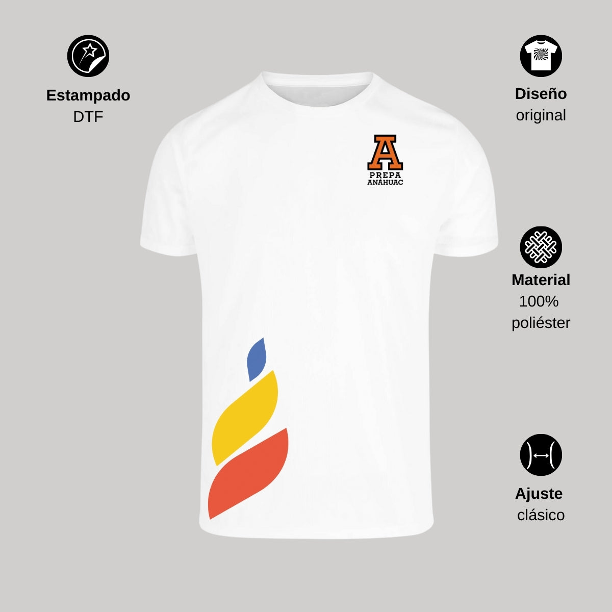 Playera Dry Fit Unisex Poliéster Torneo de la Amistad D1E Prepa Anahuac