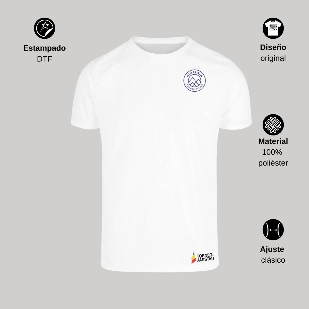 Playera Dry Fit Unisex Poliéster Torneo de la Amistad D2E Himalaya