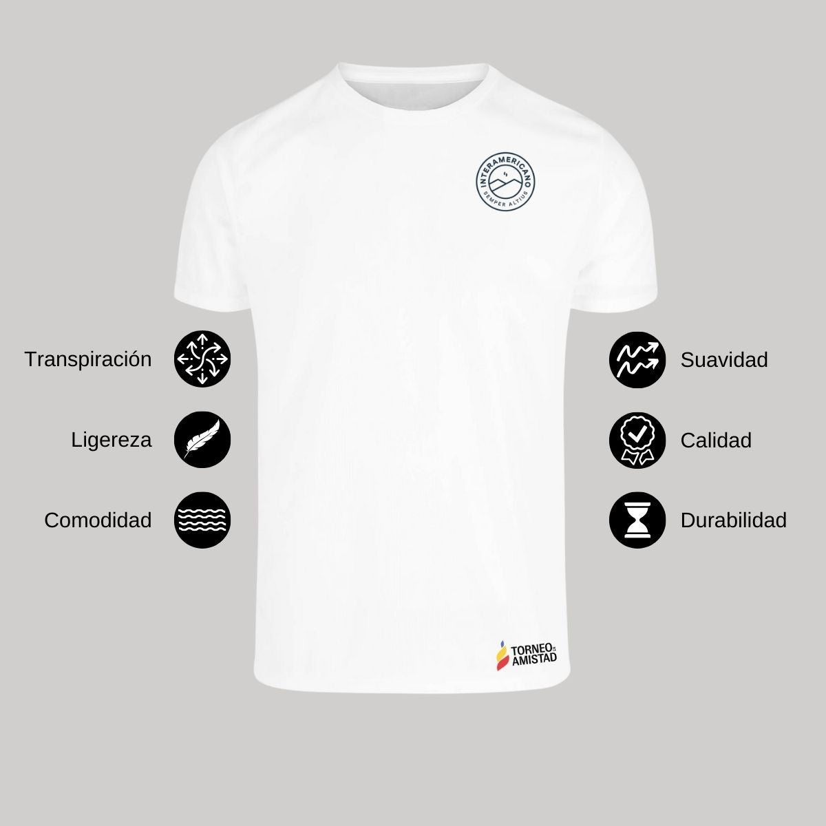 Playera Dry Fit Unisex Poliéster Torneo de la Amistad D2E Interamericano