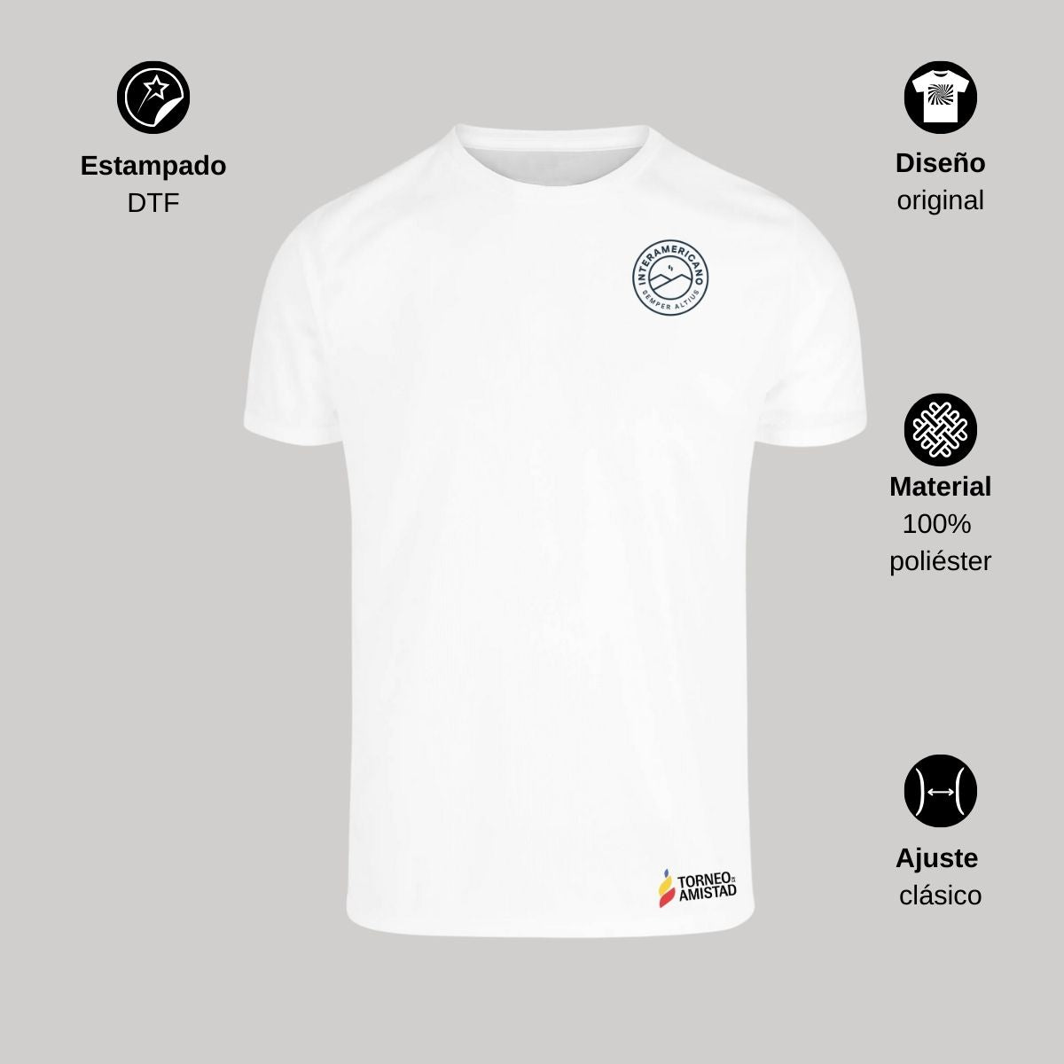 Playera Dry Fit Unisex Poliéster Torneo de la Amistad D2E Interamericano