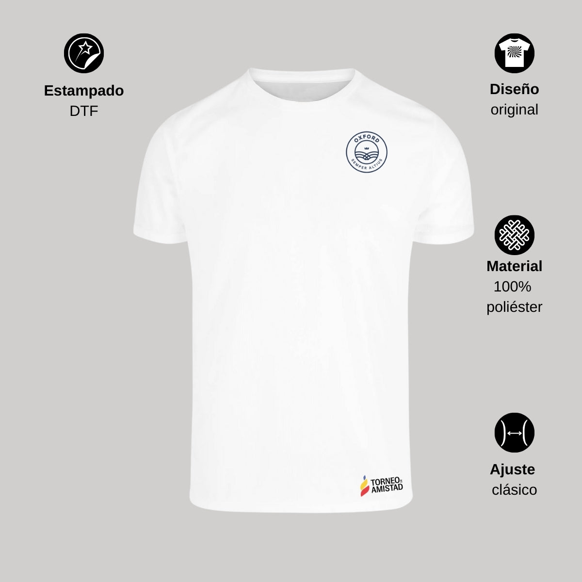 Playera Dry Fit Unisex Poliéster Torneo de la Amistad D2E Oxford