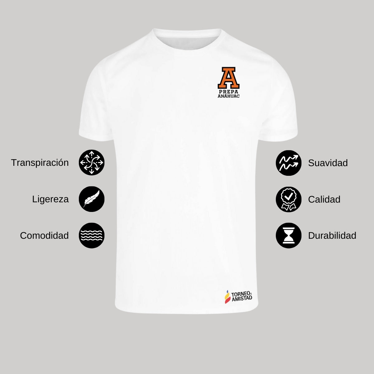 Playera Dry Fit Unisex Poliéster Torneo de la Amistad D2E Prepa Anahuac