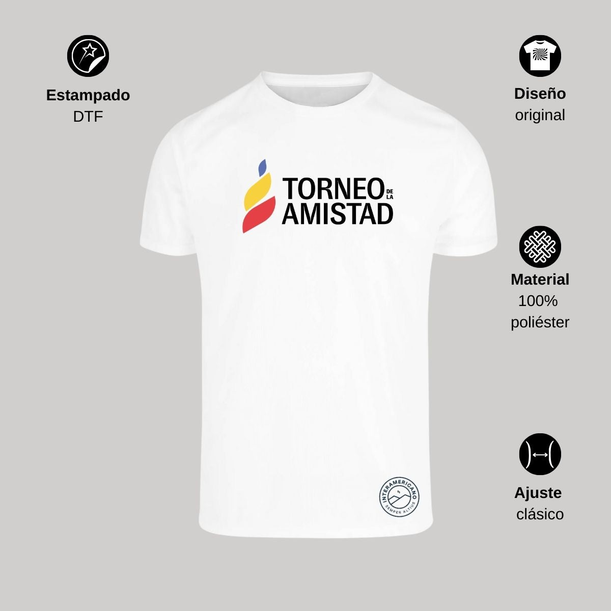 Playera Dry Fit Unisex Poliéster Torneo de la Amistad D3T Interamericano