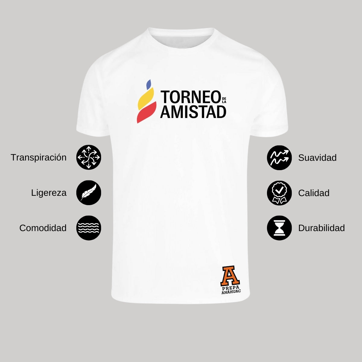 Playera Dry Fit Unisex Poliéster Torneo de la Amistad D3T Prepa Anahuac