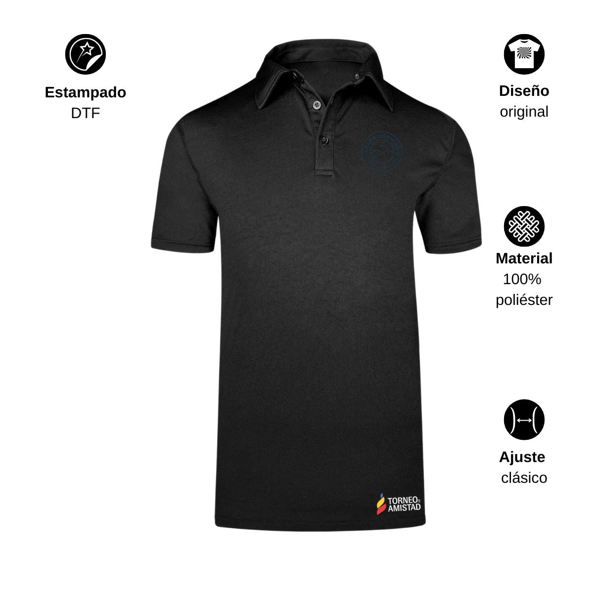 Playera Polo Dry Fit Unisex Poliéster Torneo de la Amistad D2E Interamericano