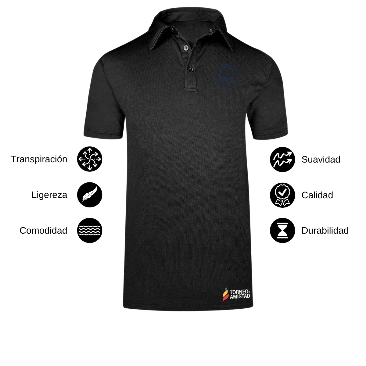 Playera Polo Dry Fit Unisex Poliéster Torneo de la Amistad D2E Oxford