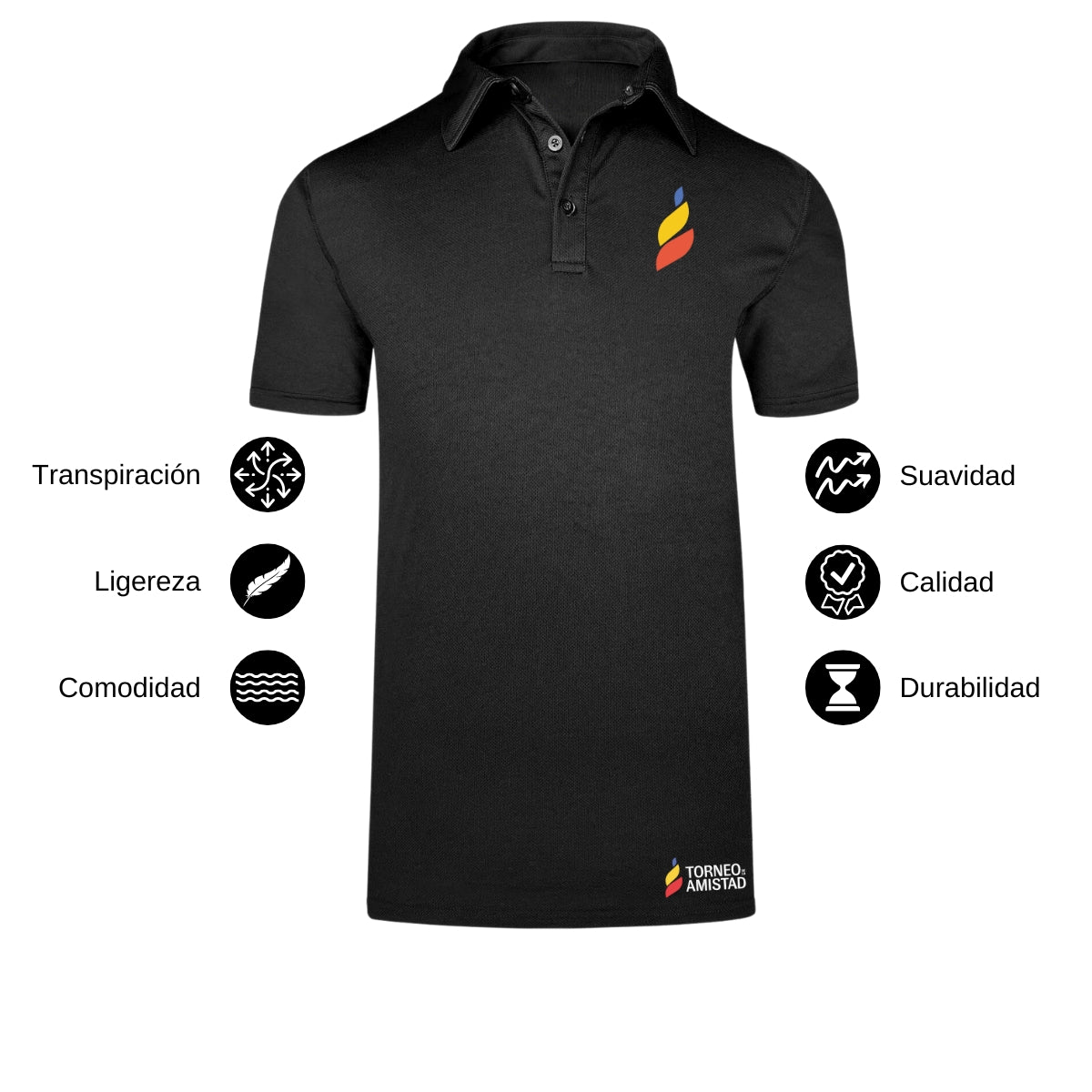 Playera Polo Dry Fit Unisex Poliéster Torneo de la Amistad D5