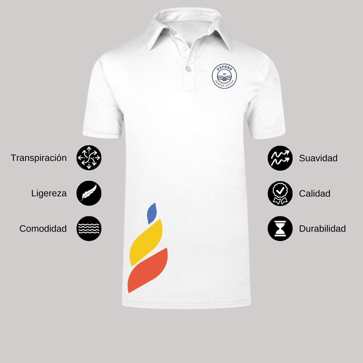 Playera Polo Dry Fit Unisex Poliéster Torneo de la Amistad D1E Oxford