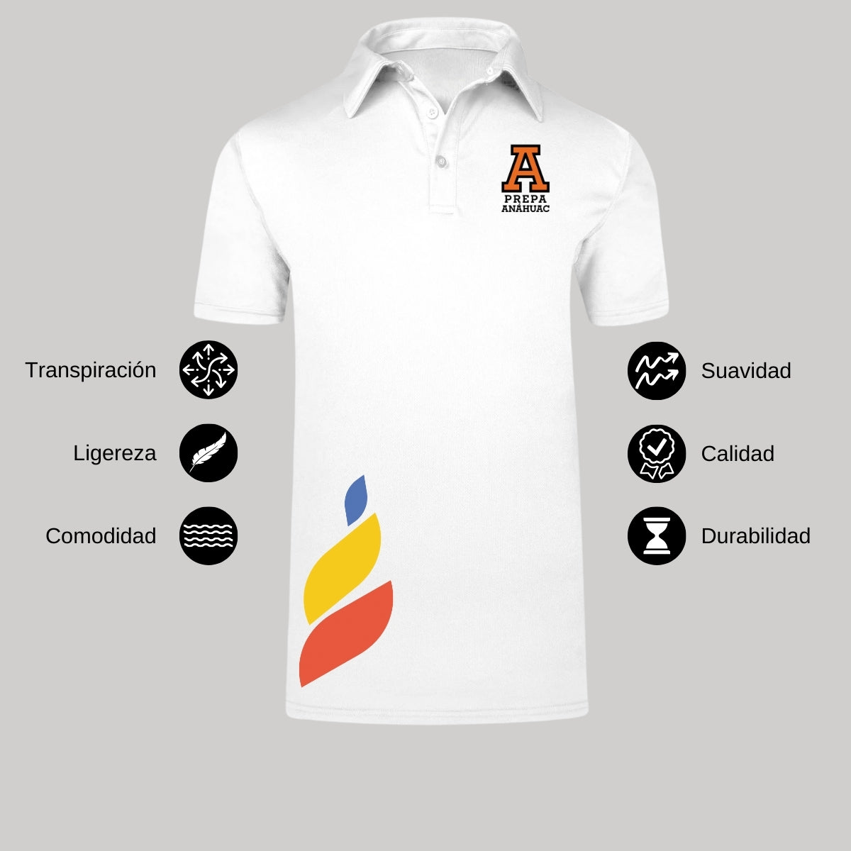 Playera Polo Dry Fit Unisex Poliéster Torneo de la Amistad D1E Prepa Anahuac