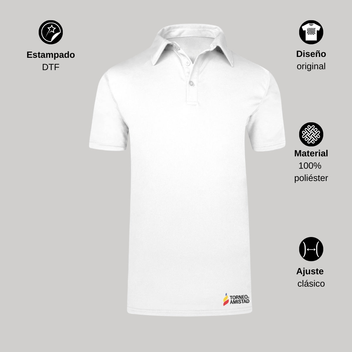 Playera Polo Dry Fit Unisex Poliéster Torneo de la Amistad D2