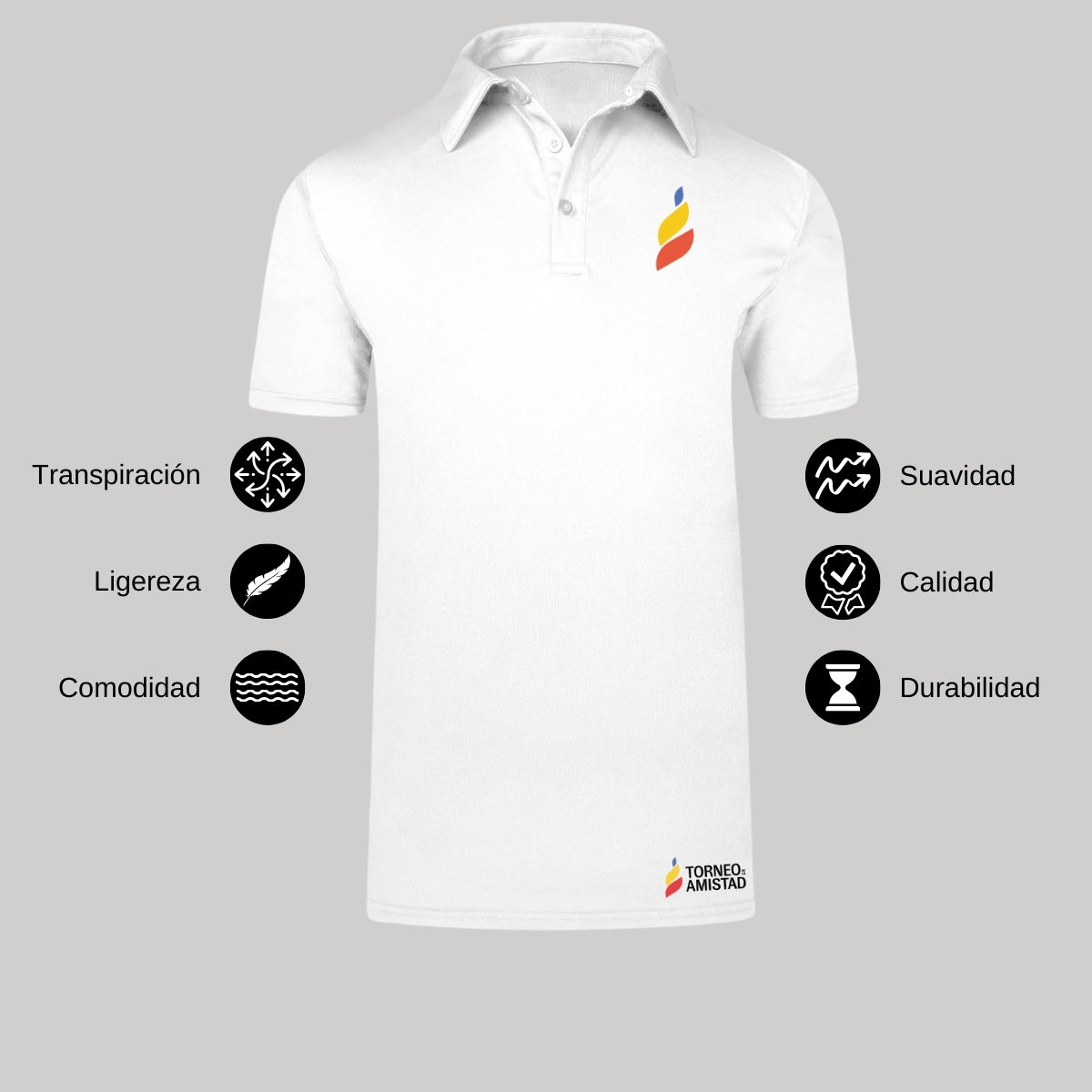 Playera Polo Dry Fit Unisex Poliéster Torneo de la Amistad D5