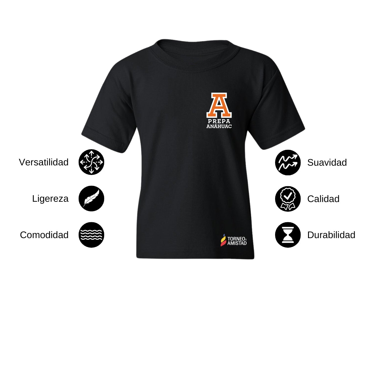 Playera Dry Fit Infantil Poliéster Torneo de la Amistad D2E Prepa Anahuac