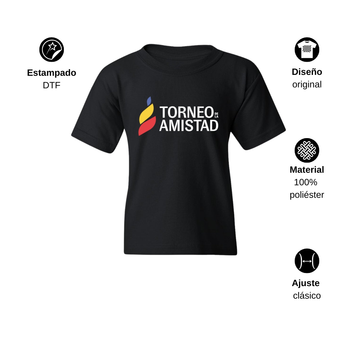 Playera Dry Fit Infantil Poliéster Torneo de la Amistad D3