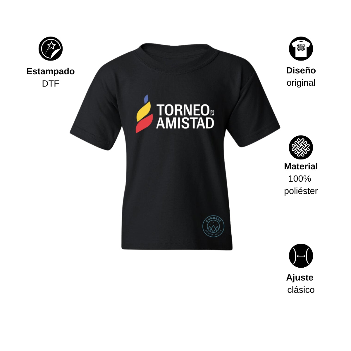 Playera Dry Fit Infantil Poliéster Torneo de la Amistad D3T Cumbres