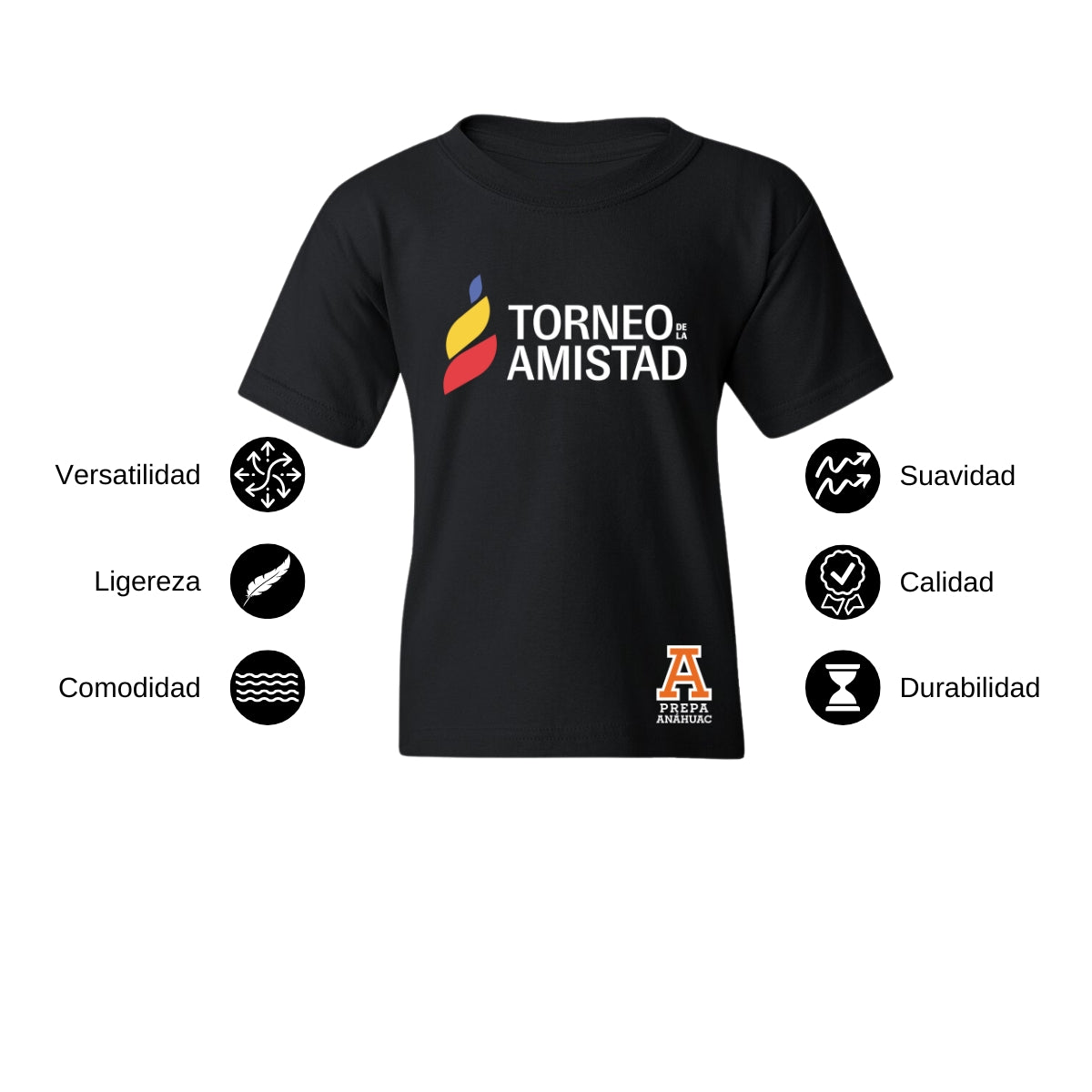 Playera Dry Fit Infantil Poliéster Torneo de la Amistad D3T Prepa Anahuac