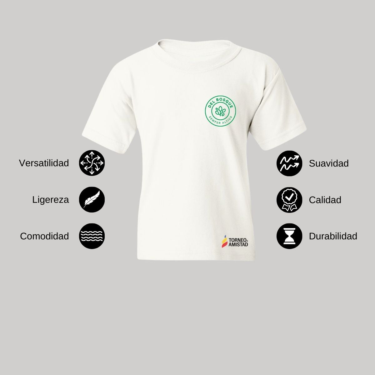 Playera Dry Fit Infantil Poliéster Torneo de la Amistad D2E Del Bosque