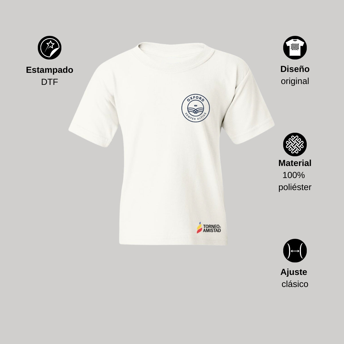 Playera Dry Fit Infantil Poliéster Torneo de la Amistad D2E Oxford