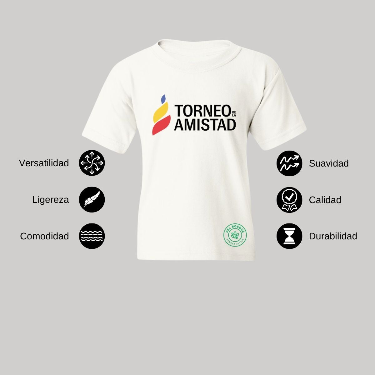 Playera Dry Fit Infantil Poliéster Torneo de la Amistad D3T Del Bosque