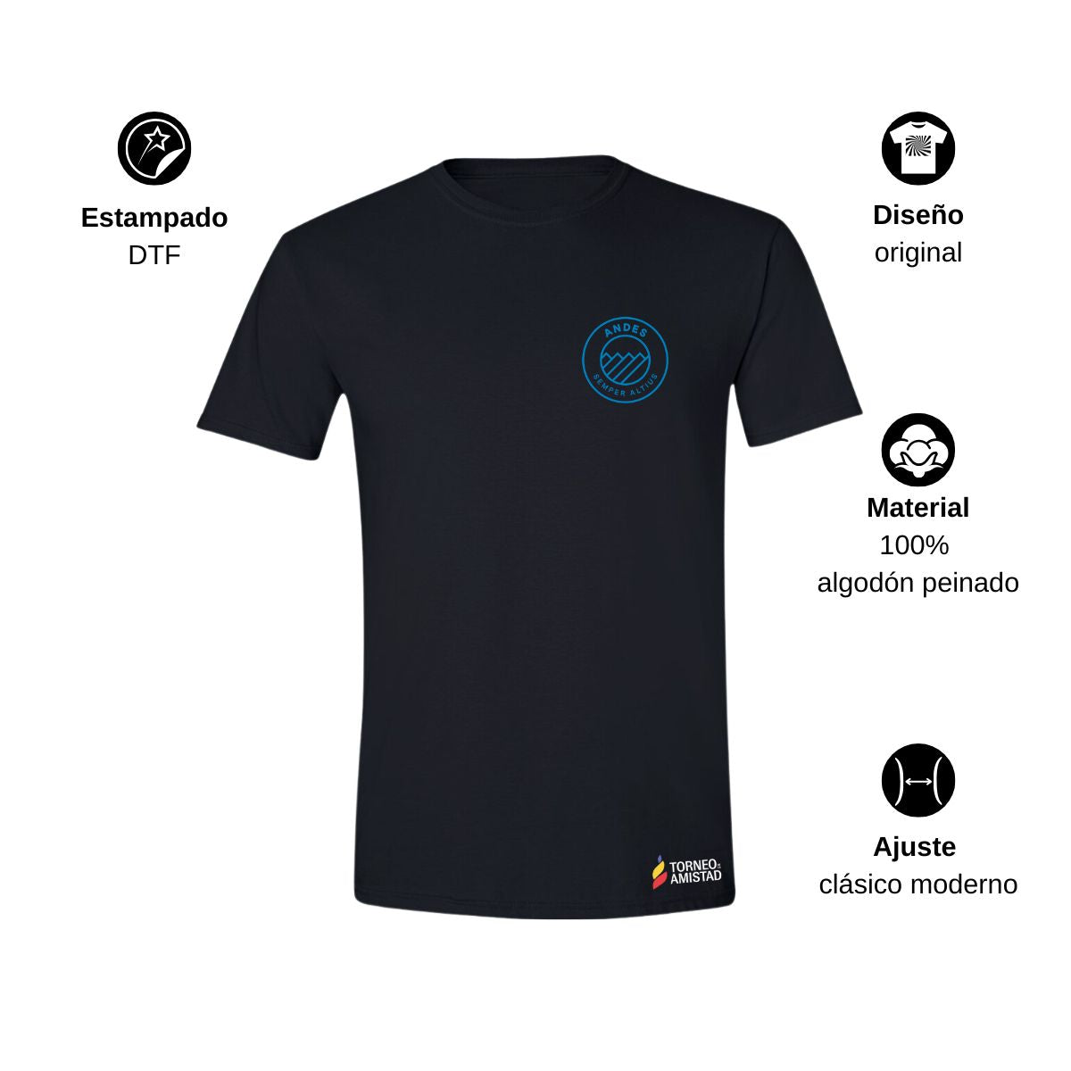 Playera Hombre Algodón Torneo de la Amistad D2E Andes