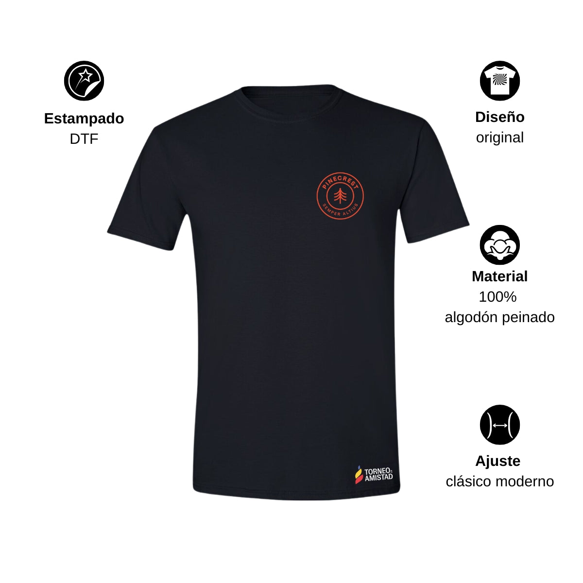 Playera Hombre Algodón Torneo de la Amistad D2E Pinecrest