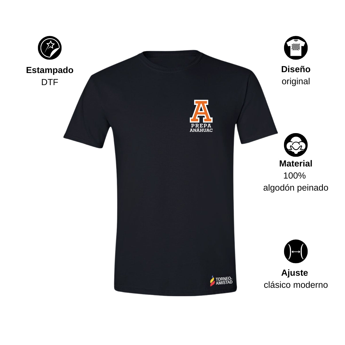 Playera Hombre Algodón Torneo de la Amistad D2E Prepa Anahuac