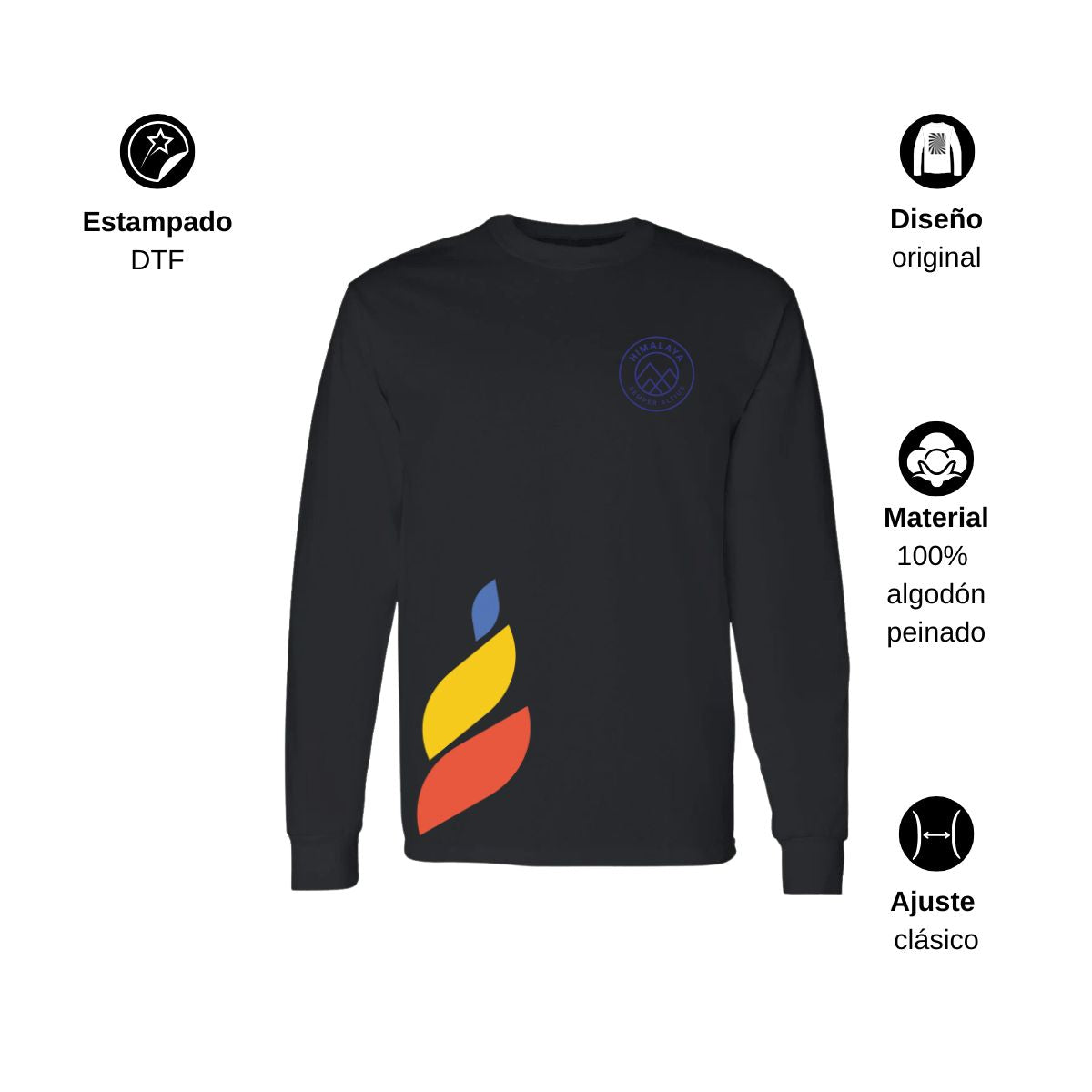 Playera Manga Larga Unisex Algodón Torneo de la Amistad D1E Himalaya