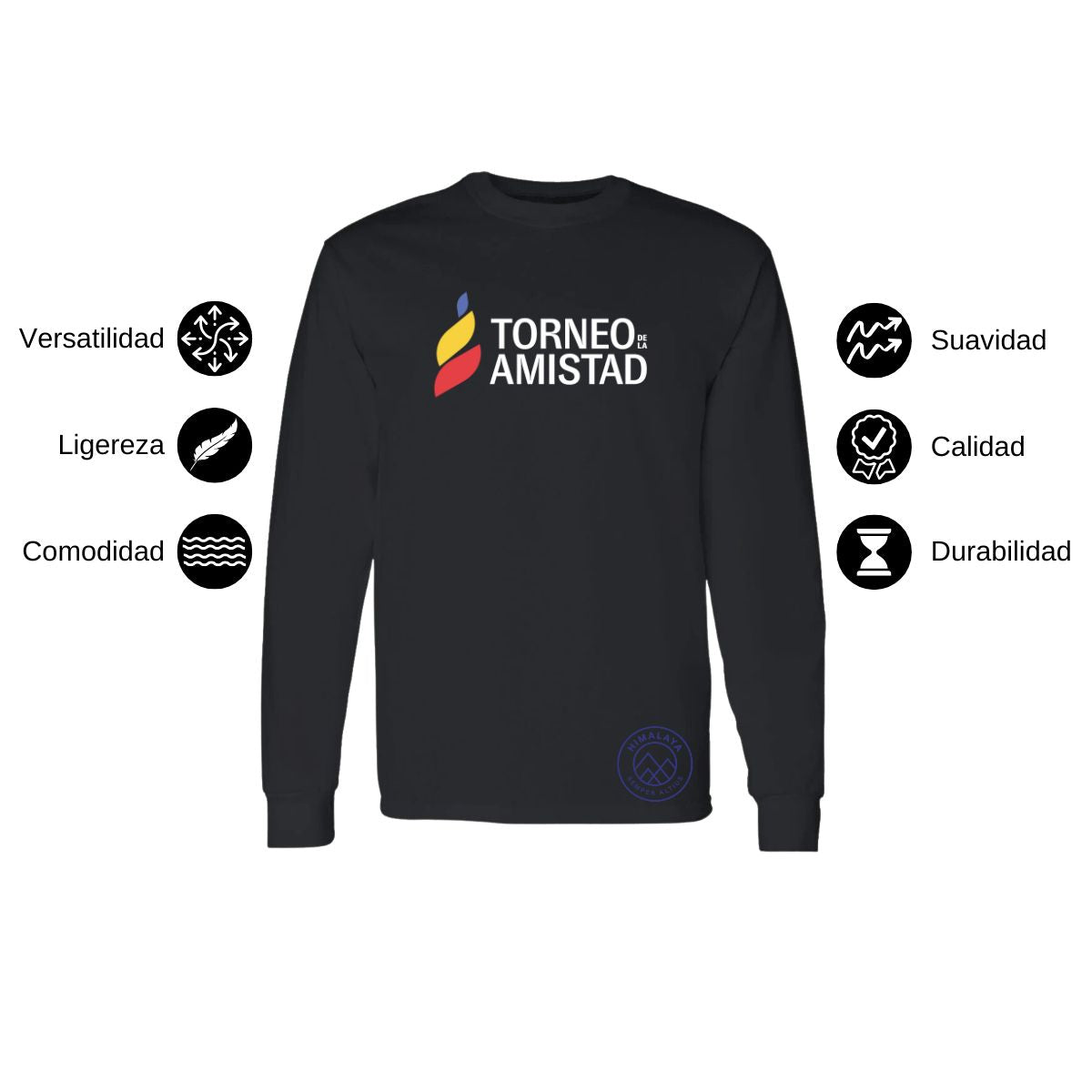 Playera Manga Larga Unisex Algodón Torneo de la Amistad D3T Himalaya