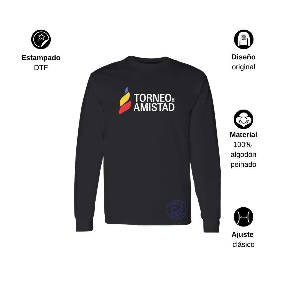 Playera Manga Larga Unisex Algodón Torneo de la Amistad D3T Himalaya