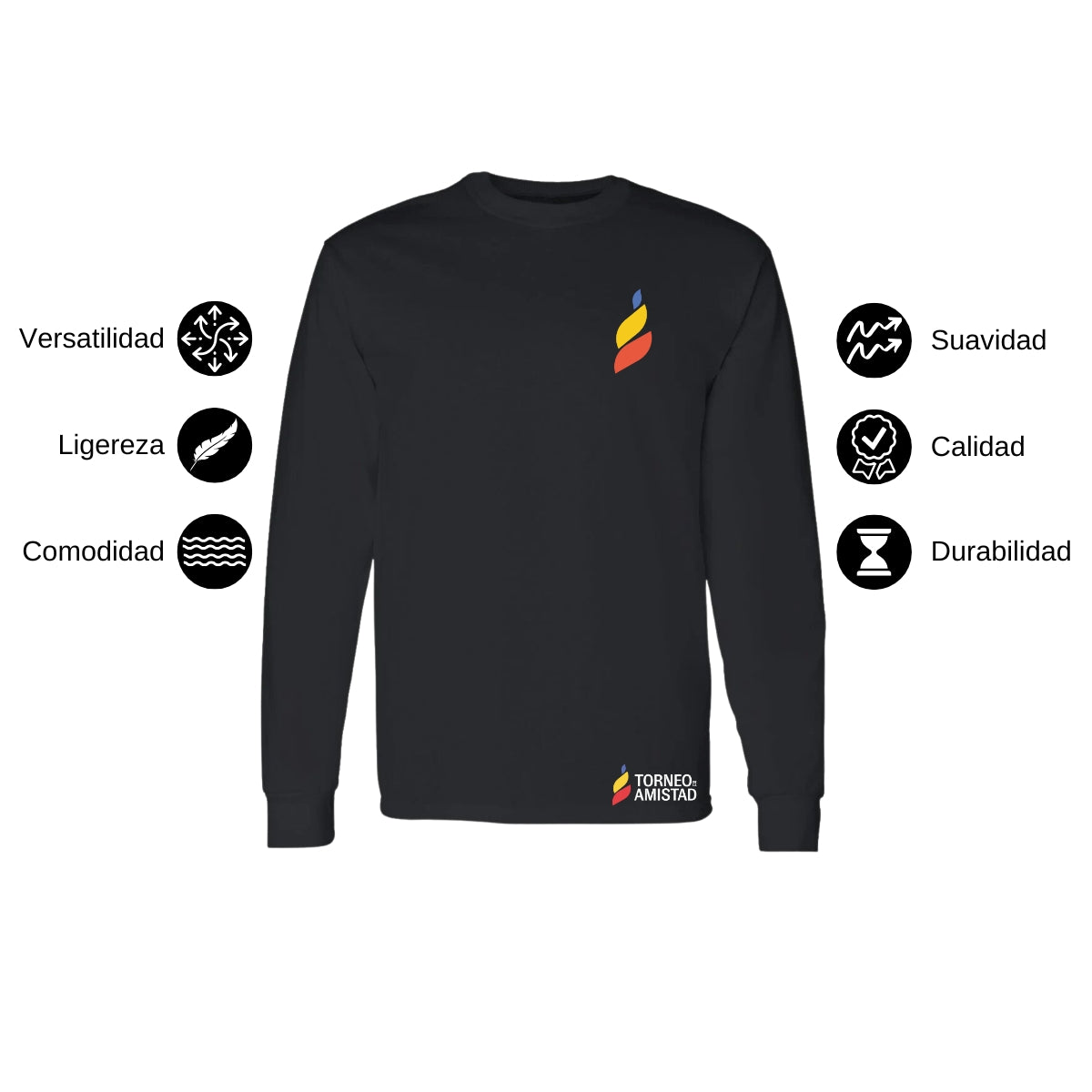 Playera Manga Larga Unisex Algodón Torneo de la Amistad D5