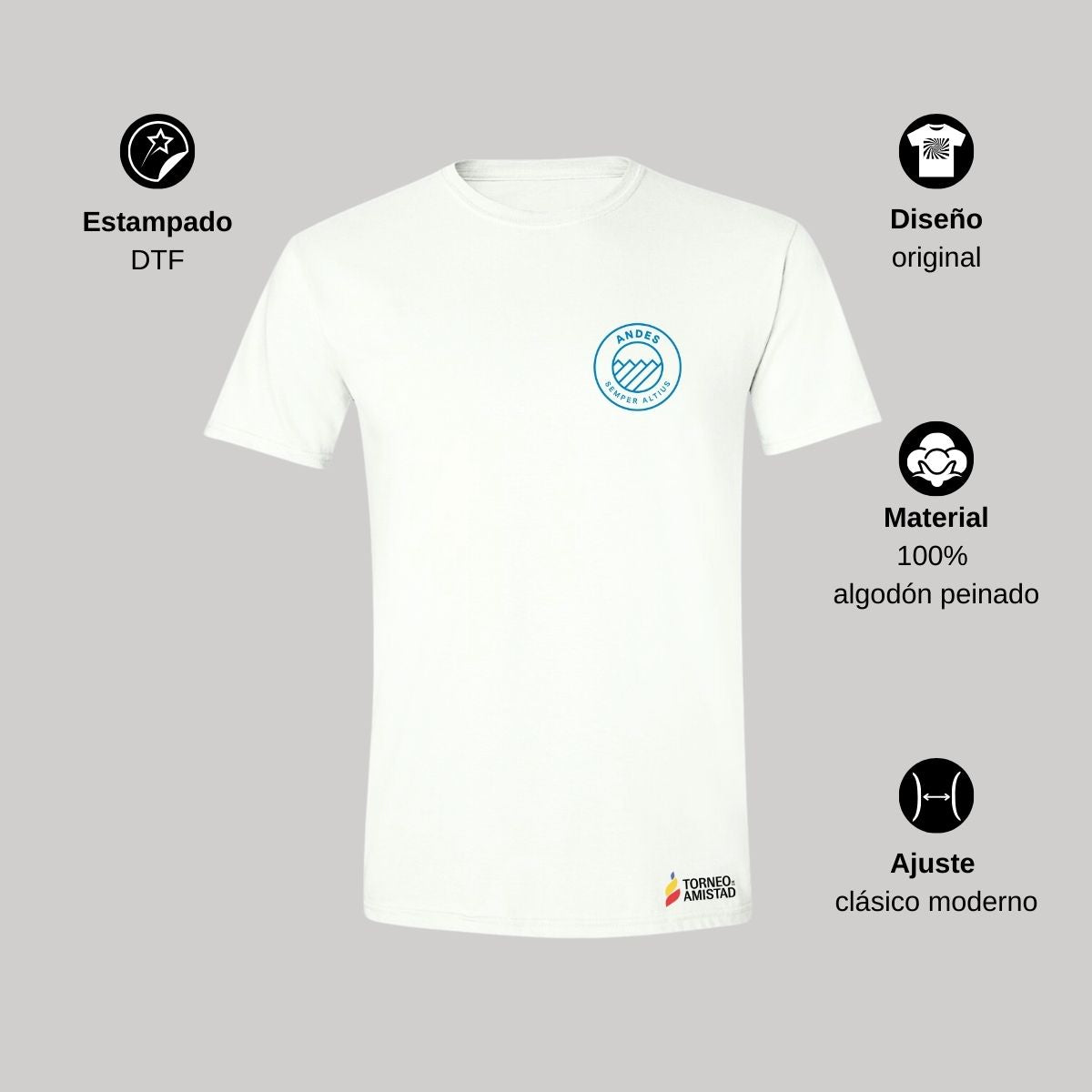 Playera Hombre Algodón Torneo de la Amistad D2E Andes